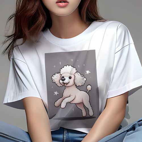 プードル Tシャツ 犬愛 ユニークデザインレディース 犬ファン 半袖 春夏 プリント 大人カジュアル かわ..