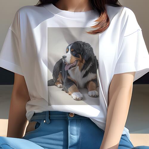 バーニーズマウンテンドッグ Tシャツ 犬愛 ユニークデザインレディース 犬ファン 半袖 春夏 プリント 大人カジュアル かわいい 人間用 ギフト 個性的 猛暑対策 バーニーズマウンテンドッグ