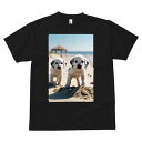 ダルメシアン Tシャツ 犬愛 ユニークデザインメンズ キッズ 犬ファン 半袖 春夏 プリント 大人カジュアル かわいい 人間用 ギフト 個性的 猛暑対策 ビーチ ダルメシアン 海 砂浜 夏