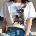 キャバリア,コッカースパニエル Tシャツ 犬愛 ユニークデザインレディース 犬ファン 半袖 春夏 プリント 大人カジュアル かわいい 人間用 ギフト 個性的 猛...
