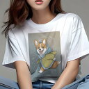 コーギー Tシャツ 犬愛 ユニークデザインレディース 犬ファン 半袖 春夏 プリント 大人カジュアル かわいい 人間用 ギフト 個性的 猛暑対策 雨 コーギー ...
