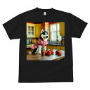 シベリアンハスキー Tシャツ 犬愛 ユニークデザインメンズ キッズ 犬ファン 半袖 春夏 プリント 大人カジュアル かわいい 人間用 ギフト 個性的 猛暑対策 イチゴ シベリアンハスキー キッチン