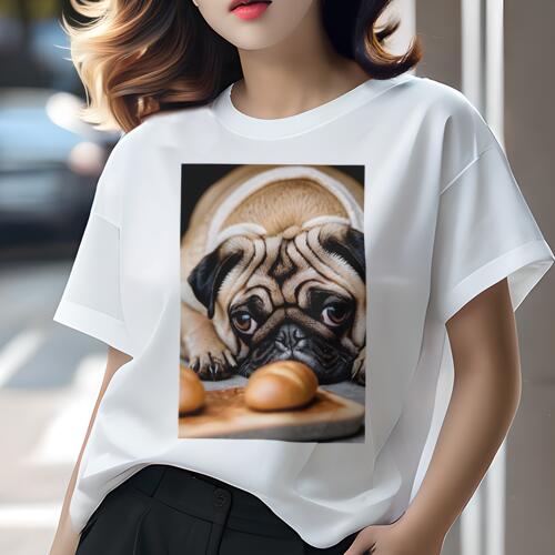 パグ Tシャツ 犬愛 ユニークデザインレディース 犬ファン 半袖 春夏 プリント 大人カジュアル かわいい..