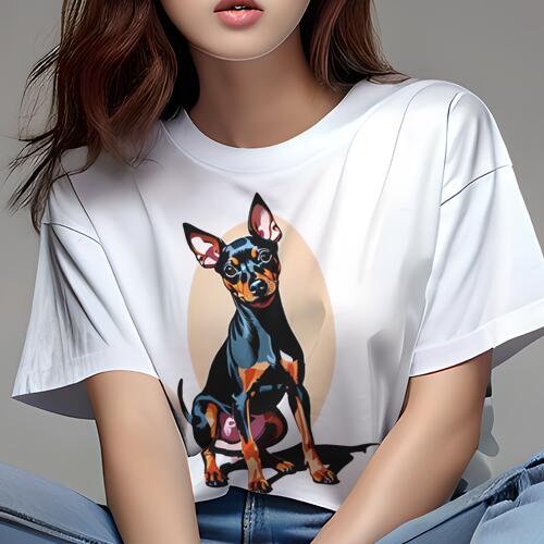 ミニチュアピンシャー Tシャツ 犬愛 ユニークデザインレディース 犬ファン 半袖 春夏 プリント 大人カジュアル かわいい 人間用 ギフト 個性的 猛暑対策 ミニチュアピンシャー