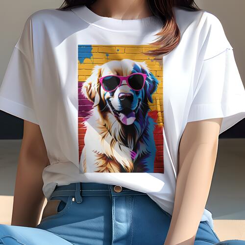 ゴールデンレトリバー Tシャツ 犬愛 ユニークデザインレディース 犬ファン 半袖 春夏 プリント 大人カ..