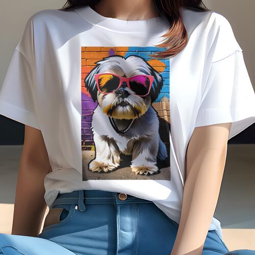 シーズー Tシャツ 犬愛 ユニークデザインレディース 犬ファン 半袖 春夏 プリント 大人カジュアル かわ..