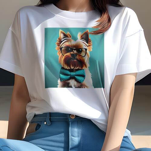 ヨークシャーテリア Tシャツ 犬愛 ユニークデザインレディース 犬ファン 半袖 春夏 プリント 大人カジ..