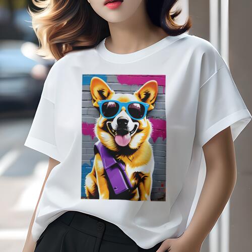 コーギー Tシャツ 犬愛 ユニークデザインレディース 犬ファン 半袖 春夏 プリント 大人カジュアル かわ..