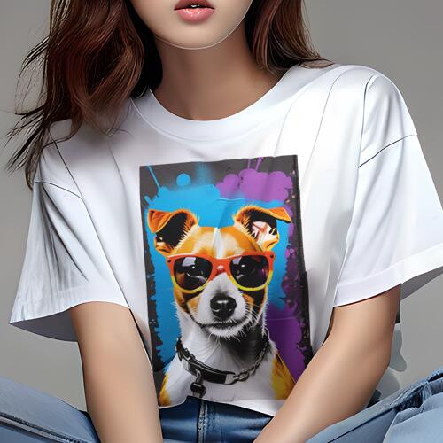 ジャックラッセルテリア Tシャツ 犬愛 ユニークデザインレディース 犬ファン 半袖 春夏 プリント 大人..