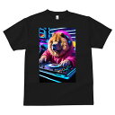 チャウチャウ Tシャツ 犬愛 ユニークデザインメンズ キッズ 犬ファン 半袖 春夏 プリント 大人カジュアル かわいい 人間用 ギフト 個性的 猛暑対策 DJ チャウチャウ ヘッドホン ネオン
