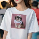 シーズー Tシャツ 犬愛 ユニークデザインレディース 犬ファン 半袖 春夏 プリント 大人カジュアル かわいい 人間用 ギフト 個性的 猛暑対策 リボン シーズ...