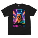 チャウチャウ Tシャツ 犬愛 ユニークデザインメンズ キッズ 犬ファン 半袖 春夏 プリント 大人カジュアル かわいい 人間用 ギフト 個性的 猛暑対策 DJ チャウチャウ ターンテーブル ヘッドホン ネオン