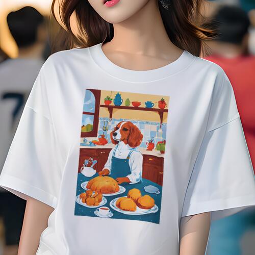 キャバリア Tシャツ 犬愛 ユニークデザインレディース 犬ファン 半袖 春夏 プリント 大人カジュアル か..