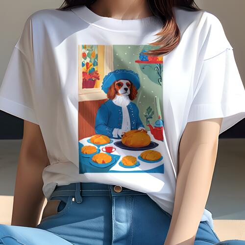 キャバリア Tシャツ 犬愛 ユニークデザインレディース 犬ファン 半袖 春夏 プリント 大人カジュアル か..