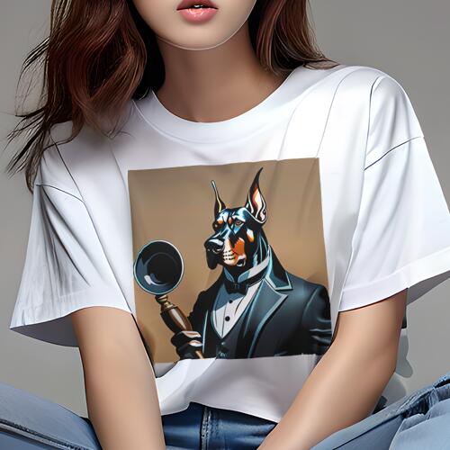 ドーベルマン Tシャツ 犬愛 ユニークデザインレディース 犬ファン 半袖 春夏 プリント 大人カジュアル ..