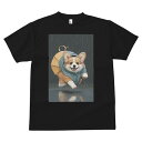 コーギー Tシャツ 犬愛 ユニークデザインメンズ キッズ 犬ファン 半袖 春夏 プリント 大人カジュアル かわいい 人間用 ギフト 個性的 猛暑対策 雨 コーギー 傘 レインコート