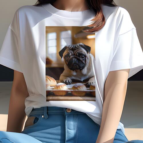 パグ Tシャツ 犬愛 ユニークデザインレディース 犬ファン 半袖 春夏 プリント 大人カジュアル かわいい..