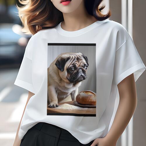 パグ Tシャツ 犬愛 ユニークデザインレディース 犬ファン 半袖 春夏 プリント 大人カジュアル かわいい..