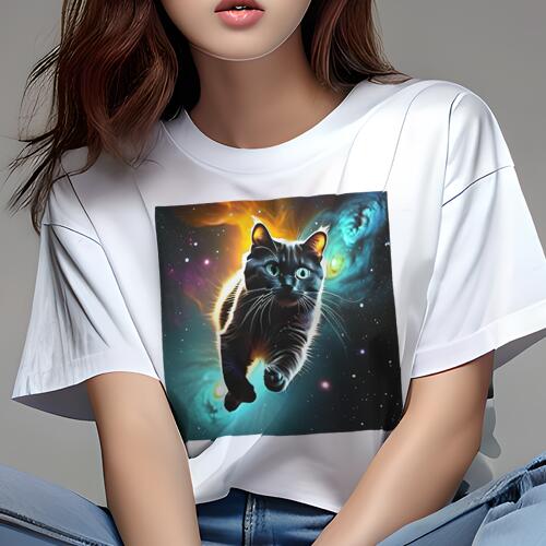 Tシャツ 犬愛 ユニークデザインレディース 犬ファン 半袖 春夏 プリント 大人カジュアル かわいい 人間用 ギフト 個性的 猛暑対策 宇宙 星雲 スペースのサムネイル