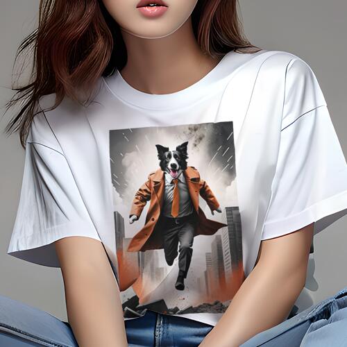 ボーダーコリー Tシャツ 犬愛 ユニークデザインレディース 犬ファン 半袖 春夏 プリント 大人カジュア..