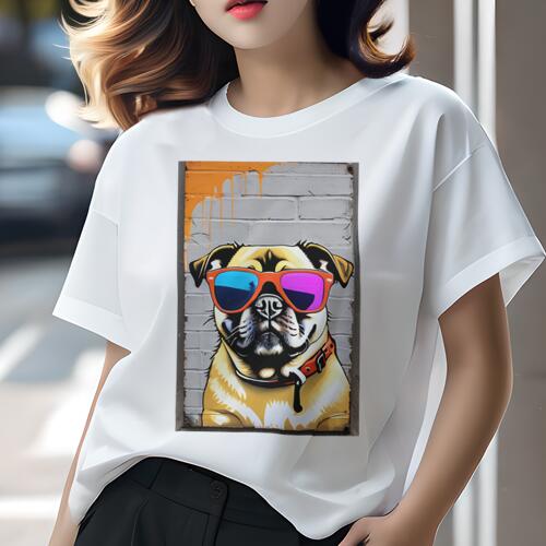 パグ Tシャツ 犬愛 ユニークデザインレディース 犬ファン 半袖 春夏 プリント 大人カジュアル かわいい..