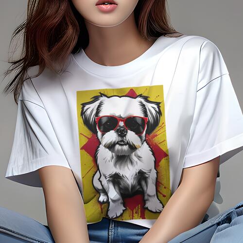 シーズー Tシャツ 犬愛 ユニークデザインレディース 犬ファン 半袖 春夏 プリント 大人カジュアル かわ..