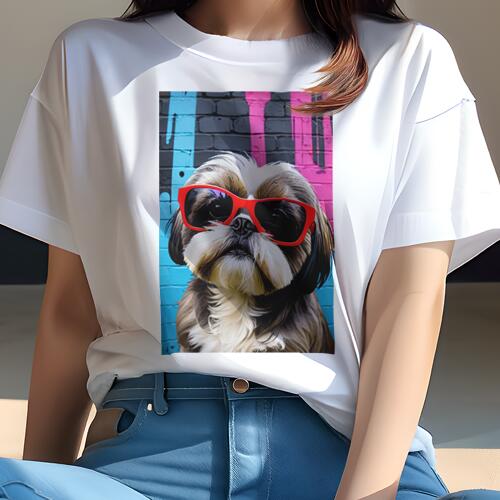 シーズー Tシャツ 犬愛 ユニークデザインレディース 犬ファン 半袖 春夏 プリント 大人カジュアル かわ..