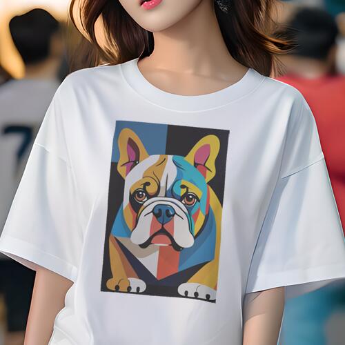 フレンチブルドッグ Tシャツ 犬愛 ユニークデザインレディース 犬ファン 半袖 春夏 プリント 大人カジュアル かわいい 人間用 ギフト 個性的 猛暑対策 フレンチブルドッグ