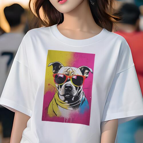 アメリカンピットブルテリア Tシャツ 犬愛 ユニークデザインレディース 犬ファン 半袖 春夏 プリント ..