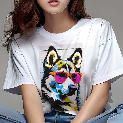 ハスキー Tシャツ 犬愛 ユニークデザインレディース 犬ファン 半袖 春夏 プリント 大人カジュアル かわ..