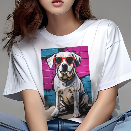 ラブラドールレトリバー Tシャツ 犬愛 ユニークデザインレディース 犬ファン 半袖 春夏 プリント 大人カジュアル かわいい 人間用 ギフト 個性的 猛暑対策 サングラス ラブラドールレトリバー
