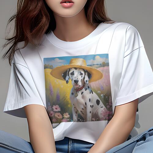 ダルメシアン Tシャツ 犬愛 ユニークデザインレディース 犬ファン 半袖 春夏 プリント 大人カジュアル ..