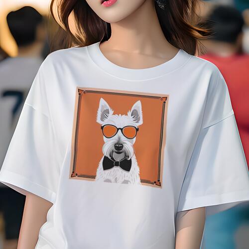 ウエストハイランドホワイトテリア Tシャツ 犬愛 ユニークデザインレディース 犬ファン 半袖 春夏 プリ..