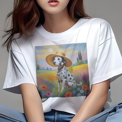 ダルメシアン Tシャツ 犬愛 ユニークデザインレディース 犬ファン 半袖 春夏 プリント 大人カジュアル ..