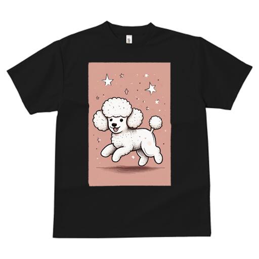 楽天フロントップ楽天市場店プードル Tシャツ 犬愛 ユニークデザインメンズ キッズ 犬ファン 半袖 春夏 プリント 大人カジュアル かわいい 人間用 ギフト 個性的 猛暑対策 星 プードル キラキラ
