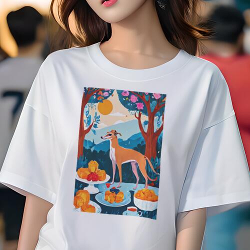 ウィペット Tシャツ 犬愛 ユニークデザインレディース 犬ファン 半袖 春夏 プリント 大人カジュアル か..