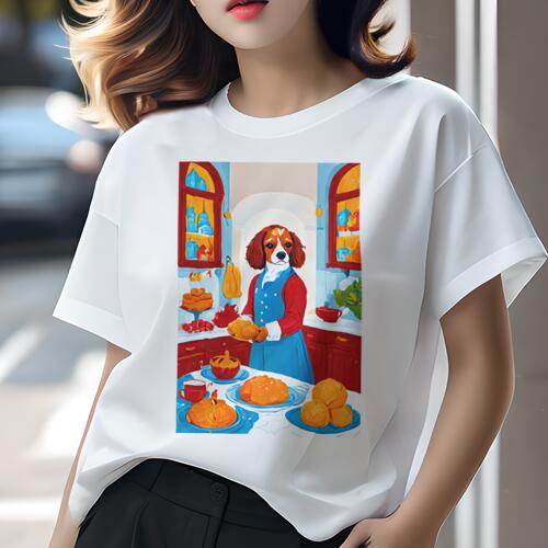 キャバリア Tシャツ 犬愛 ユニークデザインレディース 犬ファン 半袖 春夏 プリント 大人カジュアル か..