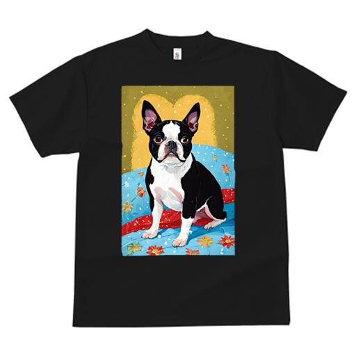 ボストンテリア Tシャツ 犬愛 ユニークデザインメンズ キッズ 犬ファン 半袖 春夏 プリント 大人カジュ..