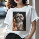 シーズー Tシャツ 犬愛 ユニークデザインレディース 犬ファン 半袖 春夏 プリント 大人カジュアル かわいい 人間用 ギフト 個性的 猛暑対策 なし シーズー