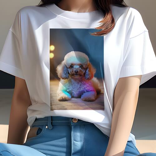 トイプードル Tシャツ 犬愛 ユニークデザインレディース 犬ファン 半袖 春夏 プリント 大人カジュアル ..