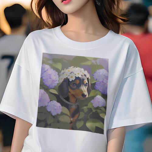 ダックスフンド Tシャツ 犬愛 ユニークデザインレディース 犬ファン 半袖 春夏 プリント 大人カジュア..