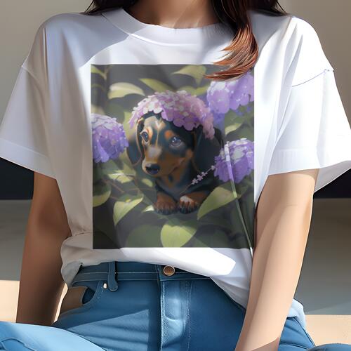 ダックスフンド Tシャツ 犬愛 ユニークデザインレディース 犬ファン 半袖 春夏 プリント 大人カジュア..