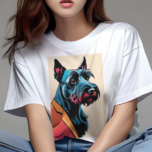 スコティッシュテリア Tシャツ 犬愛 ユニークデザインレディース 犬ファン 半袖 春夏 プリント 大人カジュアル かわいい 人間用 ギフト 個性的 猛暑対策 ジャケット スコティッシュテリア