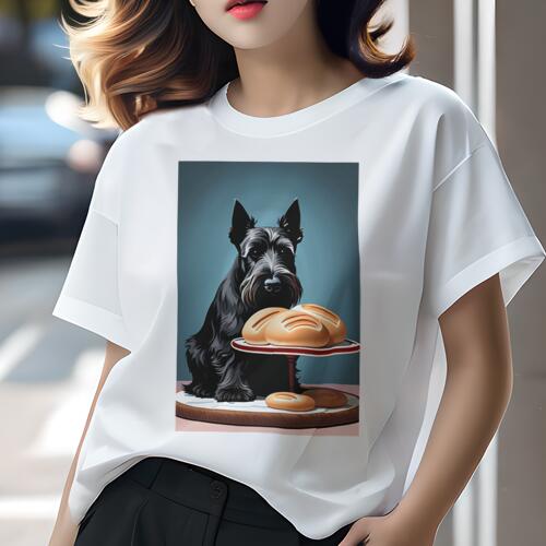 スコティッシュテリア Tシャツ 犬愛 ユニークデザインレディース 犬ファン 半袖 春夏 プリント 大人カ..