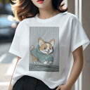 コーギー Tシャツ 犬愛 ユニークデザインレディース 犬ファン 半袖 春夏 プリント 大人カジュアル かわいい 人間用 ギフト 個性的 猛暑対策 雨 コーギー ...