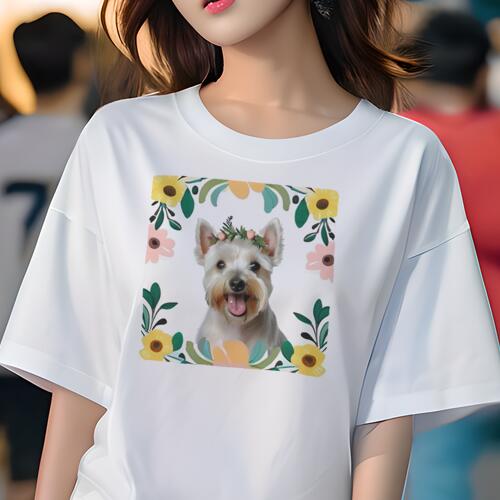 ウェストハイランドホワイトテリア Tシャツ 犬愛 ユニークデザインレディース 犬ファン 半袖 春夏 プリ..