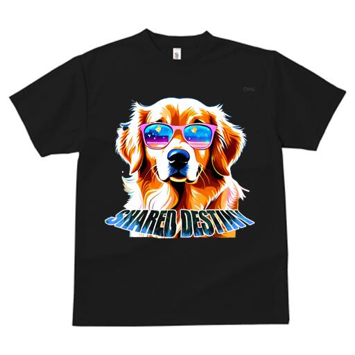 ゴールデンレトリバー Tシャツ 犬愛 ユニークデザインメンズ キッズ 犬ファン 半袖 春夏 プリント 大人カジュアル かわいい 人間用 ギフト 個性的 猛暑対策 サングラス ゴールデンレトリバー 夏 海 リゾート