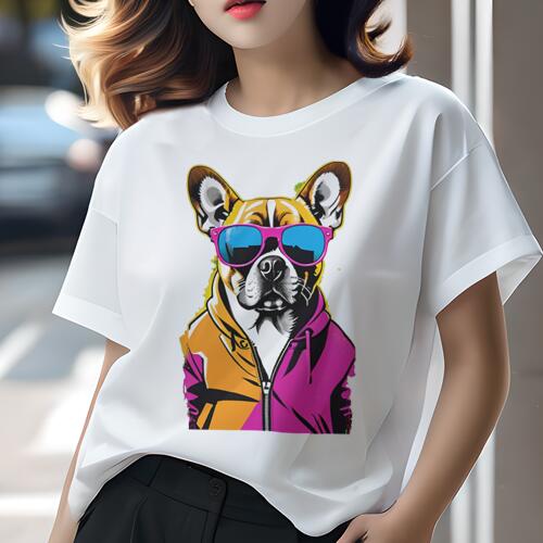 フレンチブルドッグ Tシャツ 犬愛 ユニークデザインレディース 犬ファン 半袖 春夏 プリント 大人カジ..
