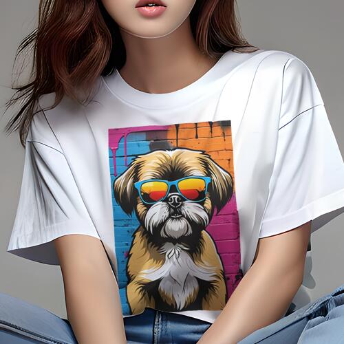 シーズー Tシャツ 犬愛 ユニークデザインレディース 犬ファン 半袖 春夏 プリント 大人カジュアル かわ..