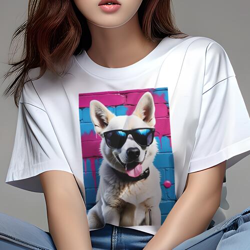 秋田犬 Tシャツ 犬愛 ユニークデザインレディース 犬ファン 半袖 春夏 プリント 大人カジュアル かわい..